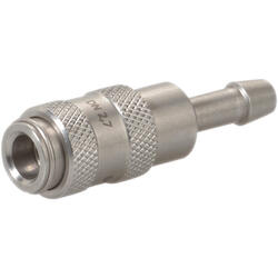 Quick coupling socket shutting off on one side nominal size 2,7 stainless steel design with tube coupling