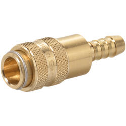 Quick coupling socket shutting off on one side nominal size 5 brass design with tube coupling