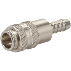 Quick coupling socket shutting off on one side nominal size 5 brass design nickel-plated with tube coupling