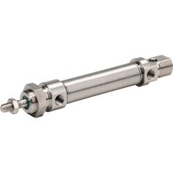 Double-acting round cylinder type MDICR-...-A-P-M according to DIN ISO 6432 made from stainless steel with male thread and position sensing