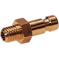 Terminal plug brass design with male thread for coupling sockets nominal size 2,7
