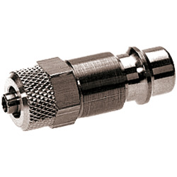 Plug-in sleeve brass design nickel-plated with quick connector connection for coupling sockets nominal size 7,2/7,8