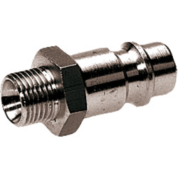 Terminal plug brass design nickel-plated with male thread for coupling sockets nominal size 7,2/7,8
