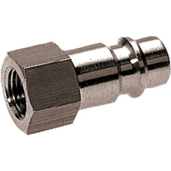 Terminal plug brass design nickel-plated with female thread for coupling sockets nominal size 7,2/7,8