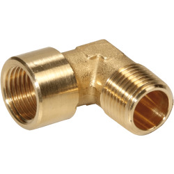 Elbow brass design with tapered male thread and cylindrical female thread