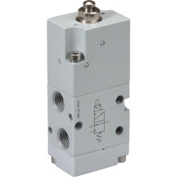 3/2-way stem-actuated valve in NC-design, monostable with spring return