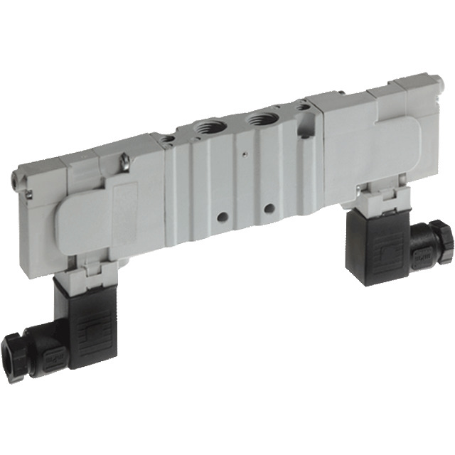 5/2-way solenoid valve series M/C size 15 with G 1/8 connection and device plug 15 mm, bistable