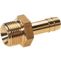 Threaded barbed tube fitting brass design with cylindrical male thread und 60°-inside taper
