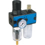 2-part service unit series Bloc 3 with automatic condensate drain and pressure gauge