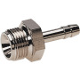 Threaded barbed tube fitting brass design nickel-plated with cylindrical male thread und 60°-inside taper