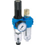 2-part service unit series Bloc 0 lockable with manual/semi-automatic condensate drain and pressure gauge